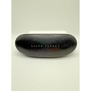 Ralph Lauren Glasses Case Black Hard Shell‎ Hinge Closure Small Eyeglasses
